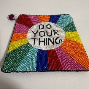 “Do Your Thing” Colorful Beaded Pouch.